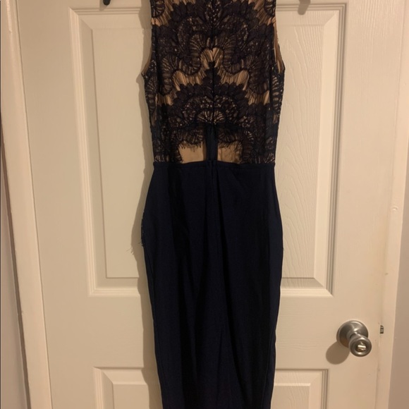 Navy blue midi lace dress - Picture 2 of 3